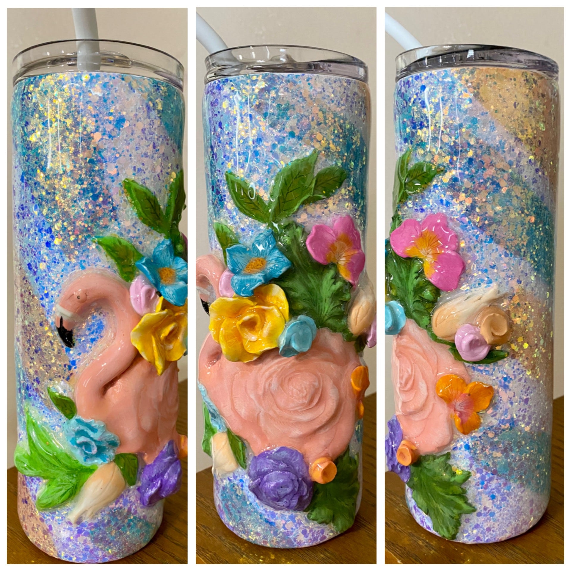 Stunning 3D Floral 4 in 1 Can Cooler and Tumbler - 60 Designs